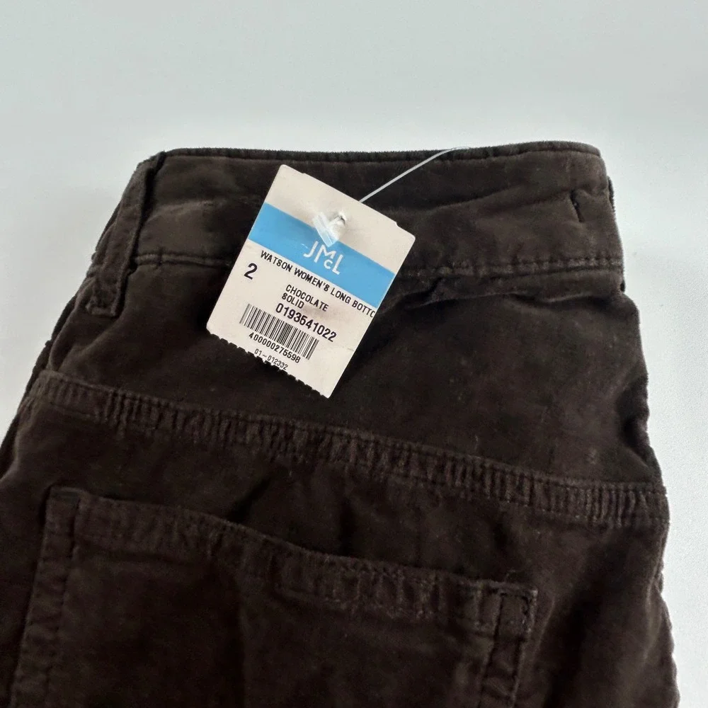 J.McLaughlin WMNS 2 Watson Corduroy Pants Chocolate Brown Straight Leg NEW